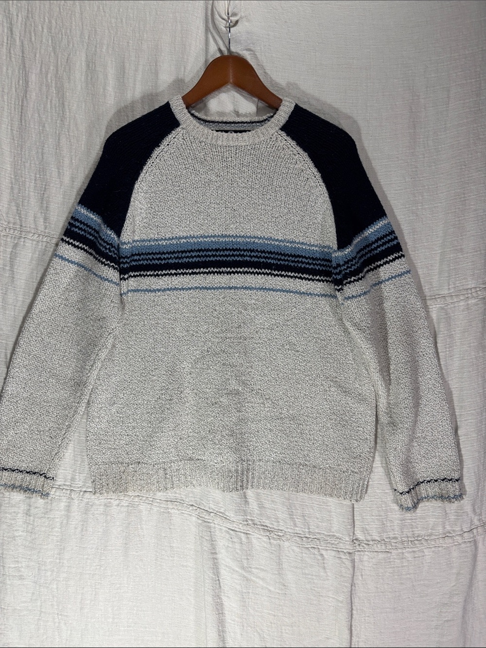 VTG 90s Bullhead Chunky Striped Knit Sweater Gorpcore Grunge Wool Blend Size M